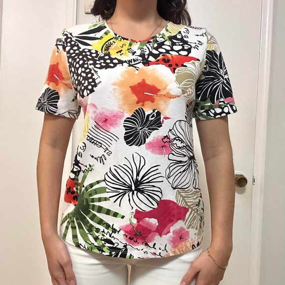 💙 Multi-coloured floral print top | Small - Picture 3 of 5